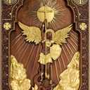Archangel Michael Wall Decor Religious Handmade Wooden Wall Art Plaque 14 Inch