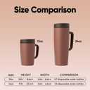 Owala SmoothSip Slider Stainless Steel Insulated Travel Mug with Handle, 100% Leak Proof, For Hot and Cold Drinks, Travel Friendly with Sliding Lock Lid, 12oz, BPA Free, Leak Proof, Cozy Cocoa