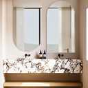 Niccy Arched Mirror, 24"x36" Arch Bathroom Mirror, Decorative Modern Mirrors for Bathroom, Bedroom, Living Room, Entryway, Frameless Vanity Mirror, Unique Wall Mounted