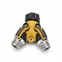 2WAYZ Dual Outlet Water Hose Splitter - Heavy-Duty Brass Y Connector, 360 Rotation, Easy Installation, Leak-Proof Design with Spigot Extender - Ideal for Garden, Washing Machines, Outdoor Faucets