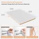 Desktop Glass Whiteboard with Reversible Wood Stand, Small White Board, Mini Dry Erase Whiteboard Easel for Desk, Reusable Desk Notepad 9.5"x6.7" for Home, Office, Accessories Included, Yeoux
