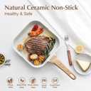 SENSARTE Nonstick Ceramic Grill Pan for Stove Tops, Versatile Square Grilling Pan with Pour Spouts, Durable Grill Skillet for All Stoves(Gas,Electric,Induction) Non Toxic-PTFE,PFAS,PFOA Free, 9.5Inch