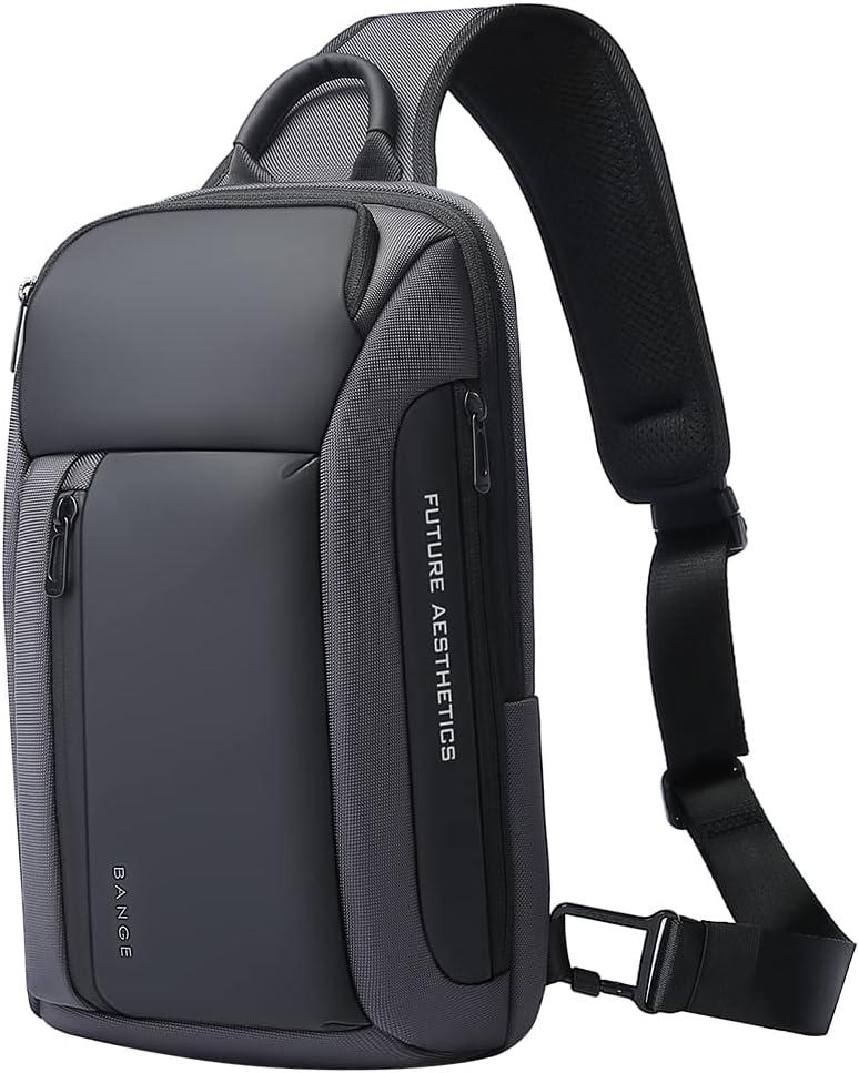 BANGE Men's Crossbody Backpack - Waterproof Shoulder Bag for Travel, Hiking & Daily Commute