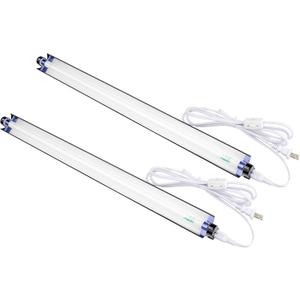 2 Pack LSF8241 T5 2Ft 24W Linkable Single Strip Grow Lights w 2" Wide Mirror Reflector and 6500K and 2500 Lumens, Great for Seeding and VegGrow!