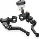 LKV Motorcycle Brake Clutch Pump Lever Set - 7/8" (22mm) Handlebar - w/Hydraulic Master Cylinder & Reservoir - Universal Fit for Honda, Yamaha, Kawasaki, Suzuki from 250CC to 500CC