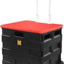 MaxWorks 80lb Capacity Two-Wheeled Folding Handcart With Lid