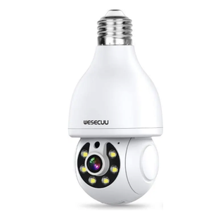 WESECUU Light Bulb Security Camera -5G& 2.4GHz WiFi 2K Security Cameras Wireless Outdoor Motion Detection and Alarm,Two-Way Talk,Color Night Vision,Human Detection, Bulb Camera Compatible with Alexa