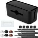 Bates- Cable Management Box, Medium, Cable Organizer Box, Cord Organizer Box, Cable Box Organizer, Cord Management Box, Cord Hider Box, Cord Box for Wires on Floor, Power Strip Cover Box Baby Proof