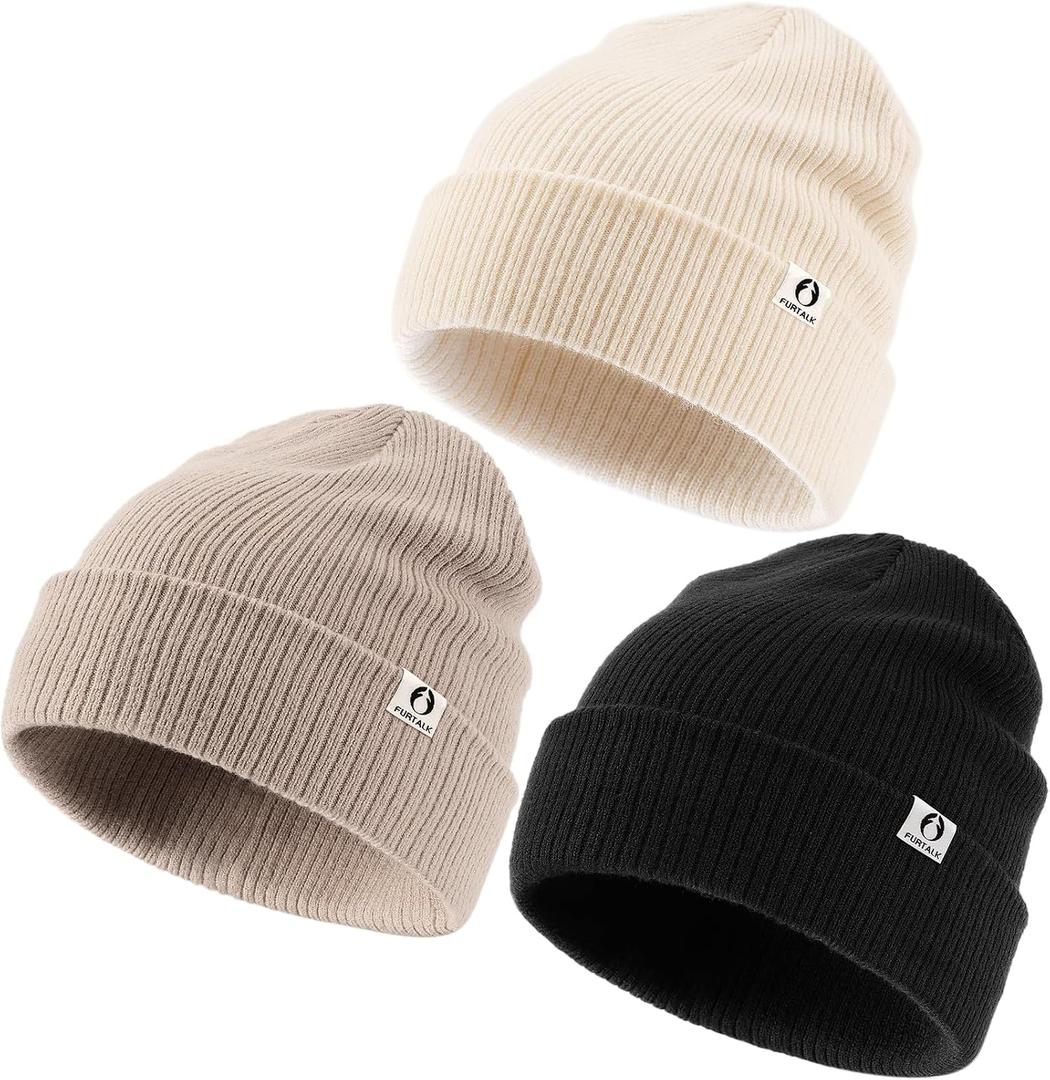 FURTALK 3 Pack Toddler Beanie Baby Boys Girls Winter Hat Kids Warm Knit Caps