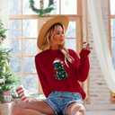 MYHALF Christmas Cat Sweatshirt for Women Crewneck Christmas Long Sleeve Shirt Holiday Ugly Sweaters Top (Red, S)