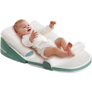 Adjustable Baby Feeding Pillow - Anti Overflow Support with Removable Cover, Portable Nursing Pillow for Breastfeeding & Tummy Time, Baby Wedge Pillow for Newborn (Green)