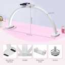 TideNaga Nail Light for Desk, 31" Foldable Half Moon Nail Desk Lamp with Phone Stand Perfect for Beginner, Color Temperature/Brightness Stepless Adjustment Arch Tech Light (White)