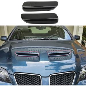 Korlot Carbon Fiber Style Engine Hood Air Outlet Vent Moulding Cover Trim for Pontiac G8