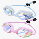 Vvinca Kids Swim Goggles with Bungee Strap No Leaking Anti Fog Toddler Goggles with Quick Adjust Ages 3-14