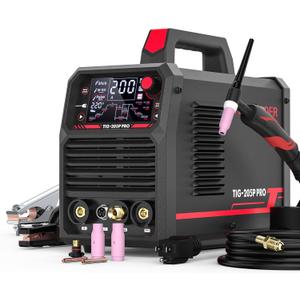 YESWELDER 205A Tig Welder with Pulse Large LED Display, STICK/DC TIG/PULSE TIG 3 In 1, 110&220V Dual Voltage TIG Welding Machine TIG-205P