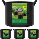 25 Gallon Plant Grow Bags 4 Pack 300G Fabric Pots with Handles | Breathable Drainage Healthy Root Growth Planters for Tomatoes, Potatoes & Large Vegetables Indoor Outdoor Reusable BPA-Free