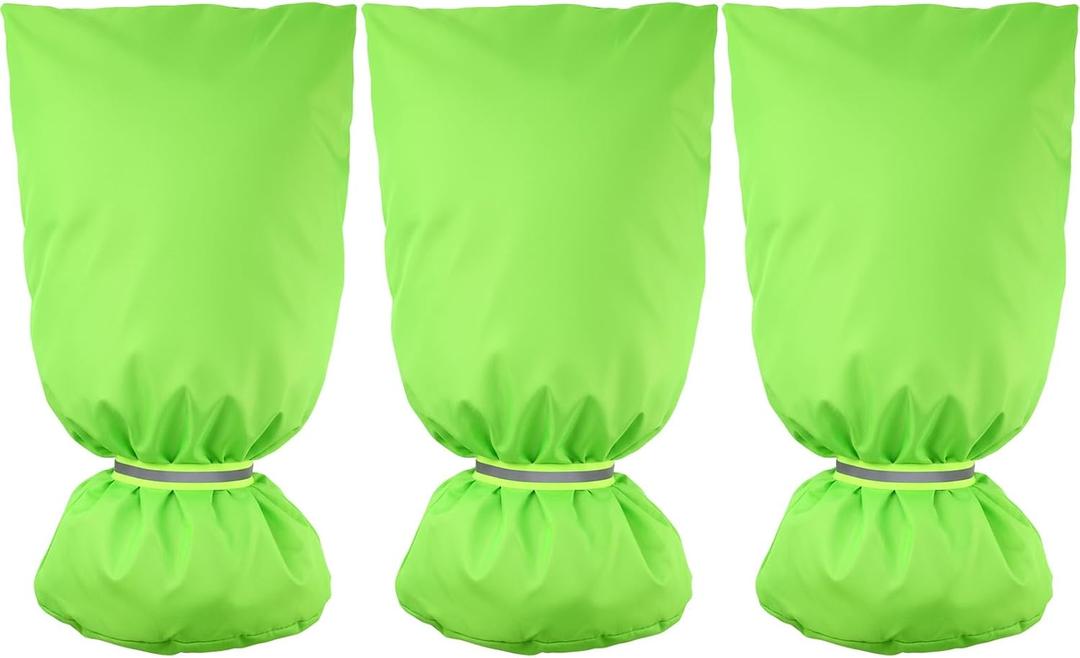 3 Pack Green Outdoor Faucet Covers for Winter Insulated Freeze Protection 27.9" x 14.9" Hose Bib Covers for Winter Reusable Thicker Waterproof Insulated Spigot Cover with Reflective Strips