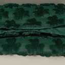 Artoid Mode Green Soft Plush Faux Fur Jacquard Lucky Clover St. Patrick's Day Table Runner, Seasonal Spring Kitchen Dining Table Decoration for Home Party Decor 13x72 Inch