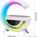 Smart Alarm Clock with Wireless Charging, 9.45" RGB Night Light Table Lamp, Bluetooth Speaker, Sound Machine, Sunrise Wake Up Light, Dimmable LED Lamp for Bedroom, Home Office, Dorm