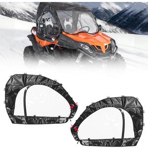 KEMIMOTO Upgraded Soft Doors UTV Cab Enclosure Compatible with ZForce 800 EX/Trail (2019-2022) and 1000 2018 2019 Cab Enclosure Upper Doors with Soft Side Doors, Fits Windshields and Side Mirrors