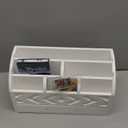 White Wooden Mail Organizer with Drawer  Kitchen Mail Organizer Countertop, Farmhouse Mail Sorter & Bill Holder | Multi-Compartment Desk Organizer for Home Office, Notebooks & Office Supplies