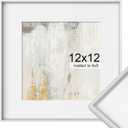 12x12 Metal Picture Frame, 12 x 12 Square Aluminum Photo Frames with 8x8 Removable Mat, High Definition Plexiglass, Vertical and Horizontal Display Wall Hook Hanging Hardware Included, Silver, 1 Pack