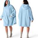 Bedsure Blanket Hoodie, Wearable Blanket Hoodie as Mothers Day Gifts for Mom, Birthday Gifts for Women Men, Warm Cozy Hoodie Blanket Sweatshirt for Adult Women Men, Sky Blue, Standard