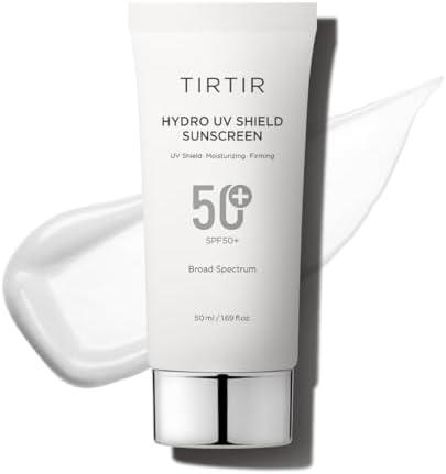 TIRTIR Hydro UV Shield Sunscreen | SPF 50+ UVA/UVB Protection, Lightweight, No White Cast, Non-greasy, Korean Sunscreen, 1.69 Fl Oz (Pack of 1)