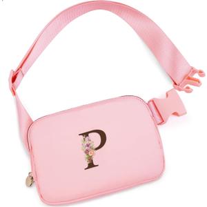 Belt Bag for Women Girls Birthday Gifts for 8 9 10 11 12 13 Year Old Girl - Gifts for Teenagers- Crossbody Bags Small Waist Packs Trendy Kids Fanny Pack - Initial Flower - P,Pink Bag, YB03B Belt Bag for Women Girls Birthday Gifts for 8 9 10 11 12 13 Year Old Girl - Gifts for Teenagers- Crossbody Bags Small Waist Packs Trendy Kids Fanny Pack - Initial Flower - P,Pink Bag, YB03B