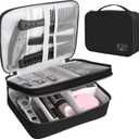 Barber Case Barber Tool Bags Barber clipper Bag Barber Cases for Clippers and Supplies Professional Barber Accessories Kit Hair Cutting Scissors Storage Bag Shaving Kits (Black) (Double-layer)