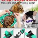 Cat Harness and Leash for Walking Escape Proof Soft Adjustable Cat Leash Breathable Comfortable Vest Easy to Wear Kitten Harness for Outdoor Travel (Emerald, S (7-12lb))
