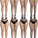 Buauty Black Fishnet Stockings For Women, Thigh Hight Fishnet Tights, Ladies Fish Net Tights Plus Size One Size Fit All