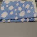 LE SURE Waterproof Puppy Blanket for Small Dogs - Washable Double Sided Dog Blankets with Warm Jacquard Shag and Soft Sherpa Fleece, Pet Cat Blanket for Couch Protection, 3D Textured Cloud, Blue