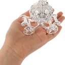 Silver Rhinestone Jewelry Box: Crystal Pumpkin Carriage Trinket Boxes Silver jewelry box Decorative Jewelry Display Ring Holder Jewellery Box for Wedding Christmas Decor