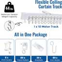 Flexible Ceiling Curtain Track, 10 m (32.8 ft) Rail Kit, White