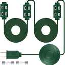 15 Ft Green Extension Cord for Christmas Tree with 9 Outlets and Foot Switch - UL Listed Indoor Extension Cord for Christmas Lights and Holiday Decorations with Spare Fuse Included (1)