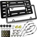 BGGTMO Front License Plate Mounting Kit- License Plate Bracket Holder Frame- Universal Bumper Car Tag Frame Mount Adapter with Stainless Steel Screw Cap, Cable Ties