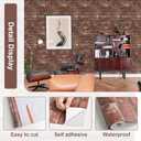 Sevalo Red Brick Wallpaper Peel and Stick Contact Paper for Walls Faux 3D Vintage Brick Wrapping Paper Self-Adhesive Removable Wallpaper Realistic Bedroom Bathroom Waterproof Accent Wall 17.3393