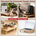 SZEE Cat Food Stand for Automatic Feeder & Tradition Bowls, Elevated Cat Food Table Station, Raises Feeder/Bowl by 6cm, Premium Solid Wood Material, Relieves Spine and Joints Noticeably on Pets
