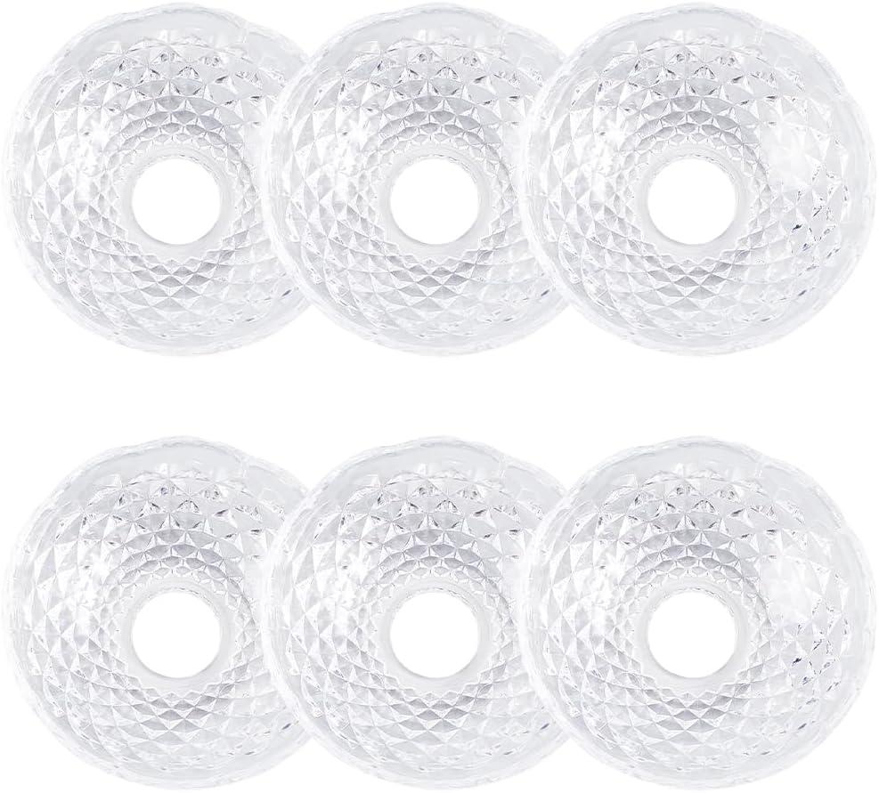 GORGECRAFT 6Pcs Faceted Chandelier Bobeches Candle Holder Bobeche 4 Side Holes 4 Inch Acrylic Clear Replacement Elegant Lamp Candlestick Shade for Hanging Home Restaurant Wedding Birthday Party Decor