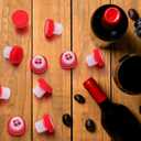 48 Pcs Slow Wine Pourer Spout for Corked Bottles Pour and Seal Plastic Wine Pourers with Lid for Storing Precise Pouring (Red)