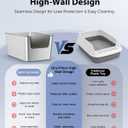 High-Sided Stainless Steel Cat Litter Box, Low Entry, Odor-Free, Non-Stick
