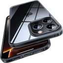 TORRAS Crystal Clear for iPhone 16 Pro Case, Ultra-Thin [Non-Yellowing] [Military Protection] Slim Fit Silicone TPU Cover for iPhone 16 Pro Phone Case, Soft, Black, 6.3 inch,