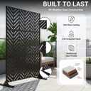 Metal Privacy Screen Outdoor 6FT Freestanding Decorative Steel Panel with Stand, Laser-Cut Chevron Pattern Modern Privacy Divider, Rustproof & Weather-Resistant Screen for Patio, Garden & Backyard