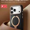 TORRAS Organic Leather for iPhone 17 Pro Case with Stand, Fit for Magsafe, 360 Spin Stand with Camera Control, Premium Leather Durable Stylish Q3 VegSkin for iPhone 17 Pro Phone Case, Midnight Black