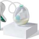 Willow Wave - Wearable Manual Breast Pump - Fits Fully in Bra - Ergonomic Handle - 24mm Soft Silicone Flange - Wearable Breastfeeding Pump - Hospital Grade Suction - Postpartum Essentials - Holds 5oz