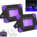 T-SUN Rechargeable Black Lights, Battery Powered Black Light for Fishing Portable Work Light for Glow Party Body Paint Poster Neon Party 2 Packs