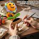 2 x Inspirational Gifts for Men and Women - Hand Made Sunflower Crochet on The Front - Christmas, Birthday and Thank-You Gifts for Colleagues, Sisters, Friends, Teachers and Family (Sunflower-4)