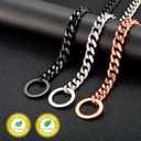 Dog Chain Collar High Rose Gold Polished 15MM Stainless Steel Cuban Link Strong Heavy Duty Chew Proof Walking Chain Leash Collar for Small Medium Big Dogs(15MM, RG, 16")