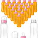 Norme 24 Pcs 9.5 oz Plastic Bottles Chug Shower Game Party Favors for Shower Decorations Gender Reveal Gifts (Pink)